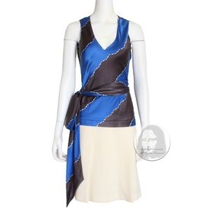 Chanel Silk Top + Pleated Skirt Set 2pc 05C Resort Collection Abstract Sz 36
